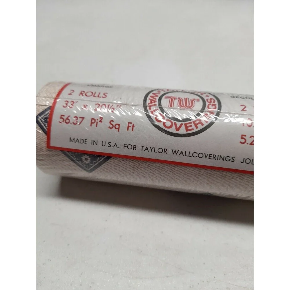Vtg One Double Roll Prepasted Taylor Wallcovering Durable Vinyl Bandanna